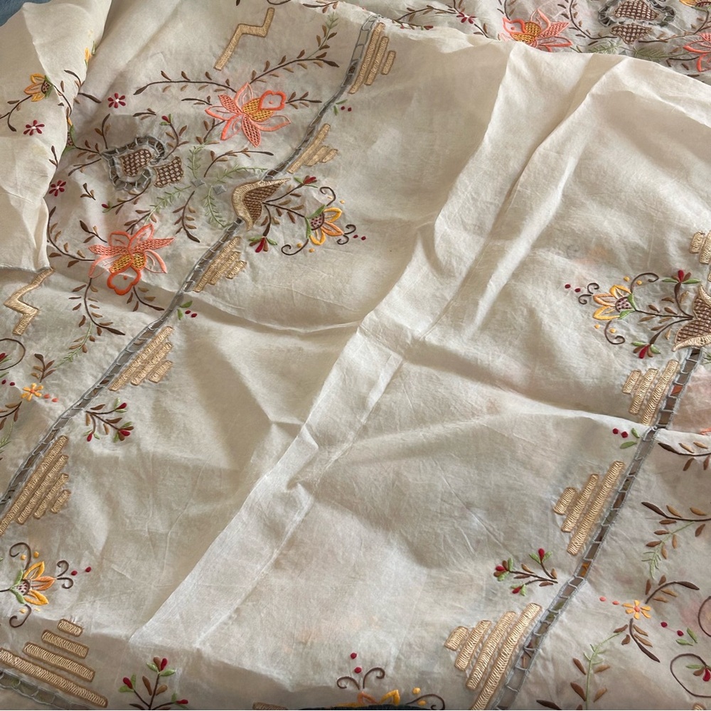Vintage Embroidered Tablecloth